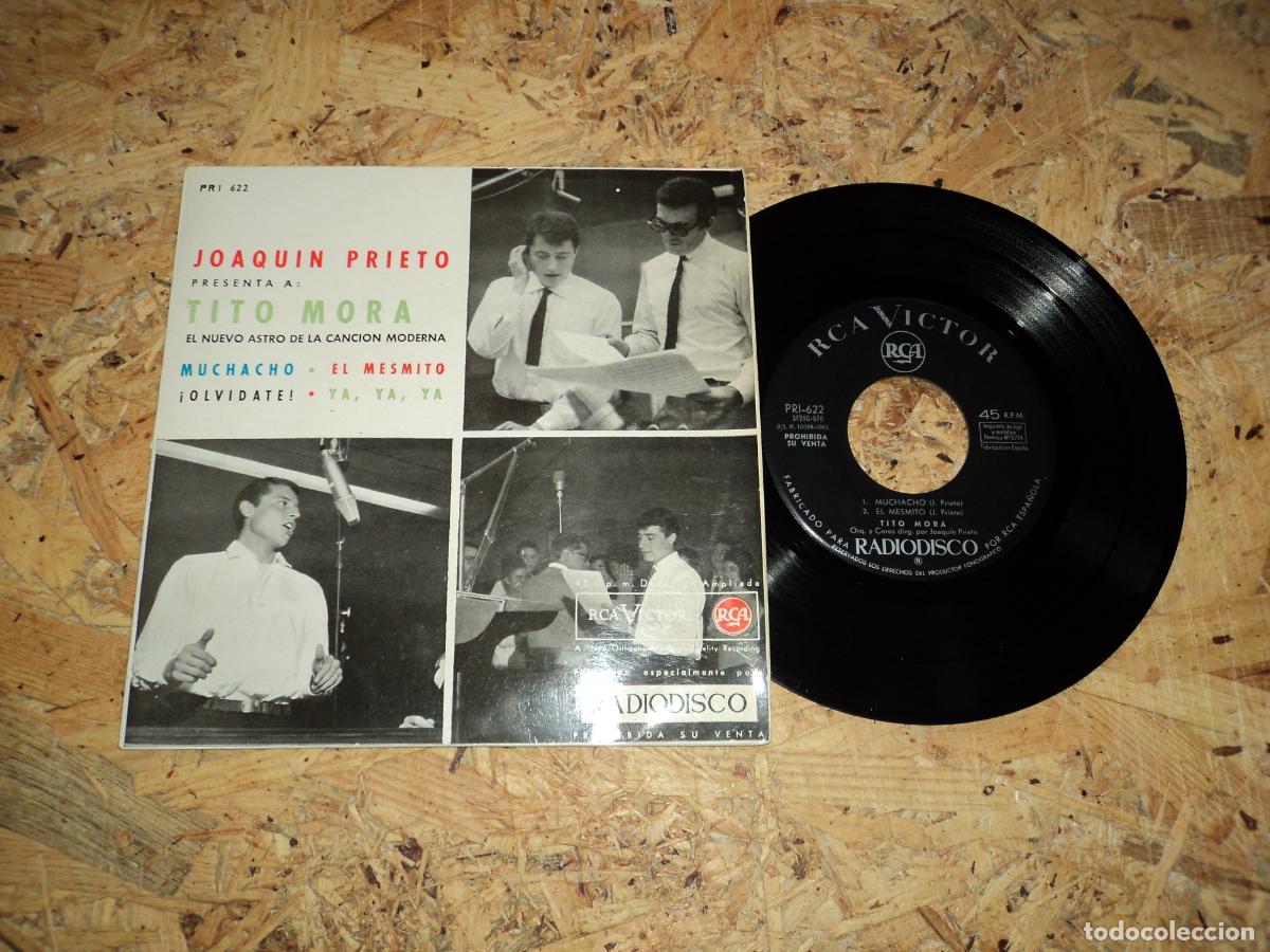 Discos de vinilo: Tito Mora - Joaquin Prieto presenta a - muchacho + 3 - Foto 1