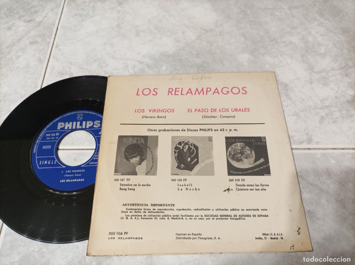 Discos de vinilo: Los relampagos single 1967 - Foto 2