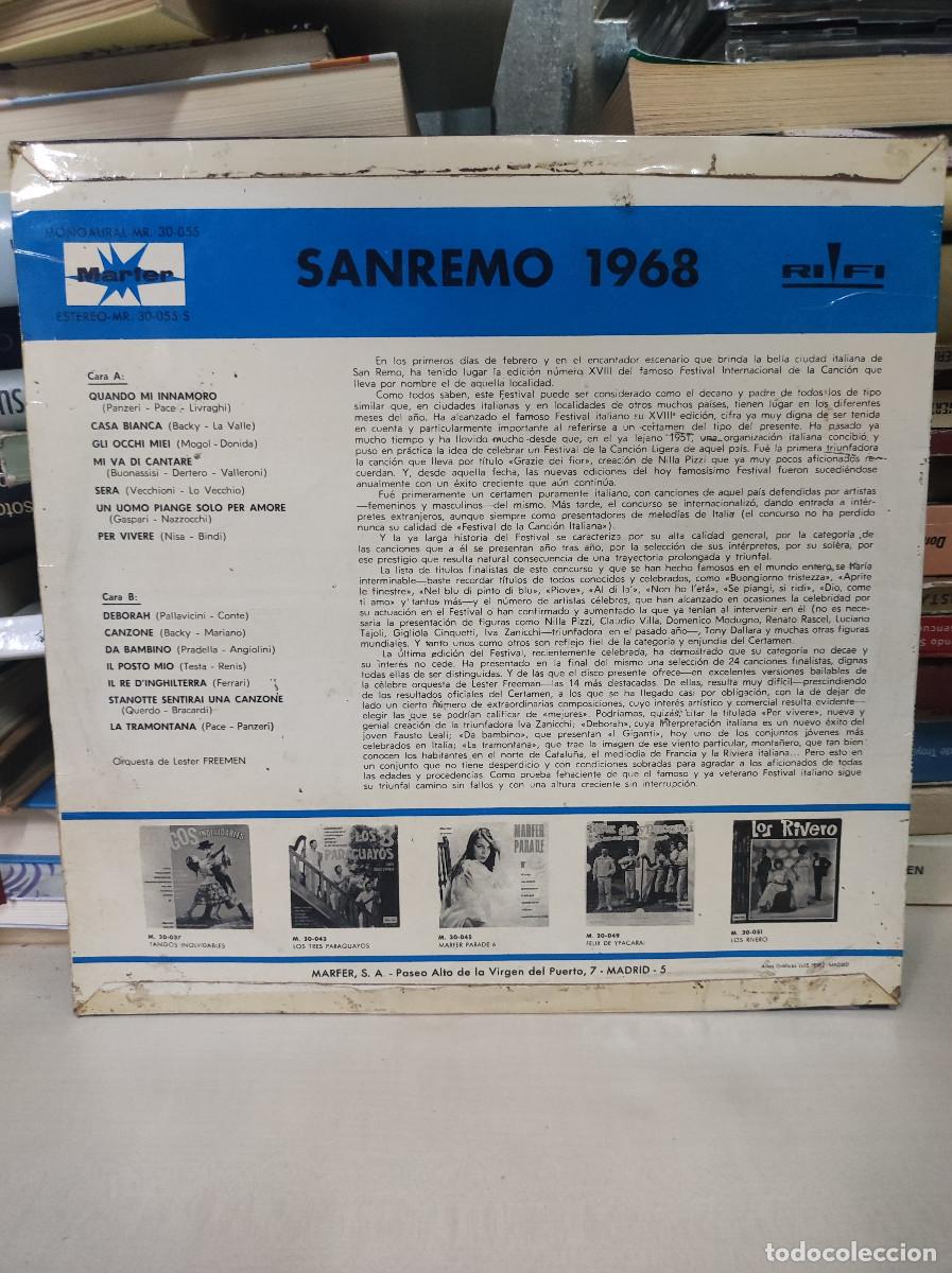 Discos de vinilo: SANREMO 68 PER VIVERE - Foto 2