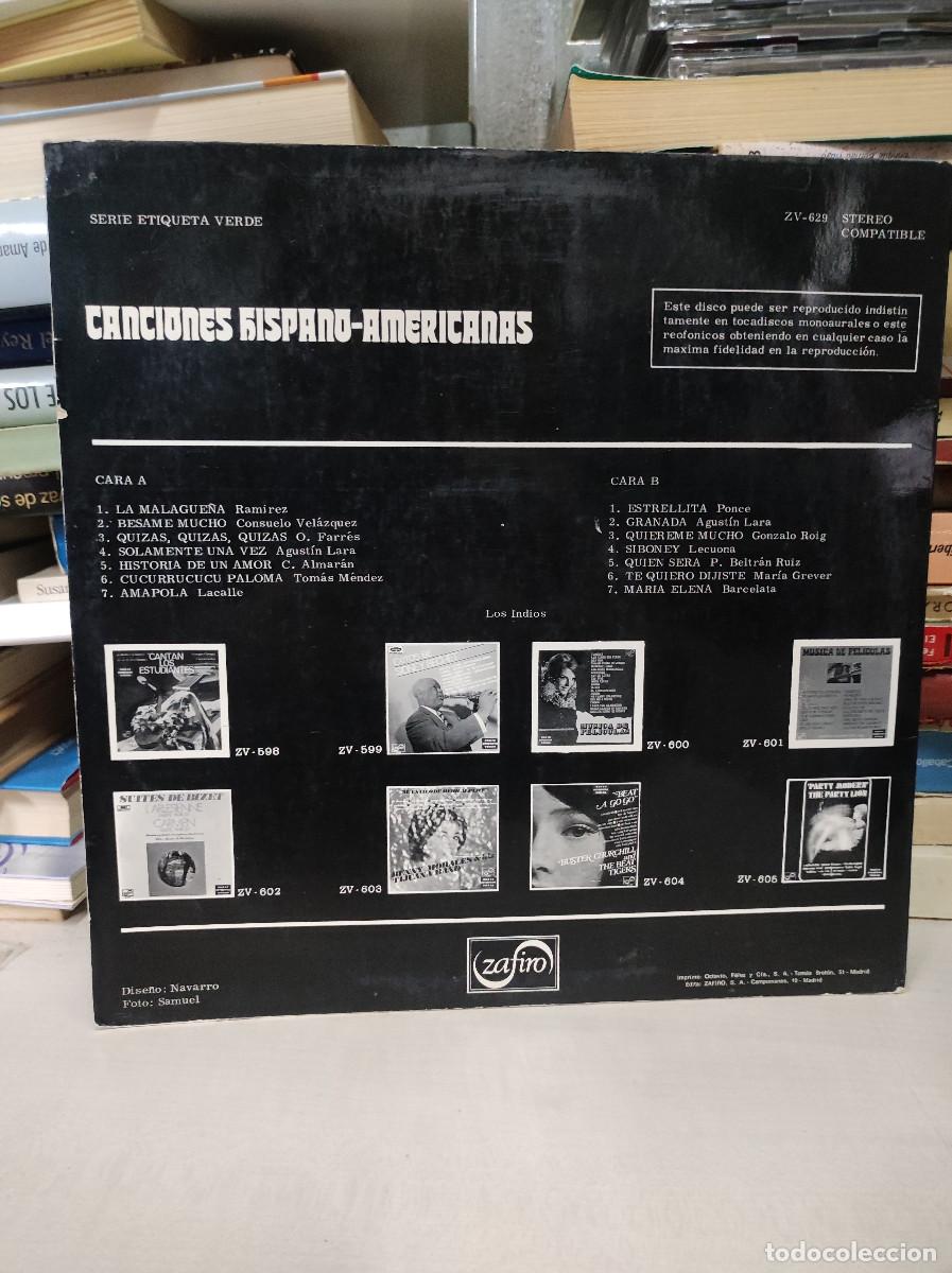 Discos de vinilo: Los Indios &ndash; Canciones Hispano-Americanas - Foto 2