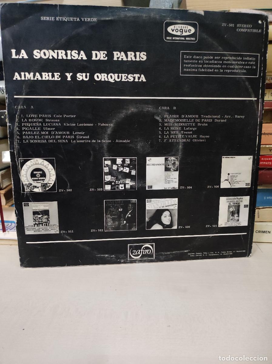 Discos de vinilo: Aimable Et Son Orchestre &ndash; Le Sourire De Paris - Foto 2