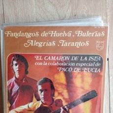 Discos de vinilo: EL CAMARON DE LA ISLA CON PACO DE LUCIA - FANDANGOS DE HUELVA BULERÍAS 7” EP 1970