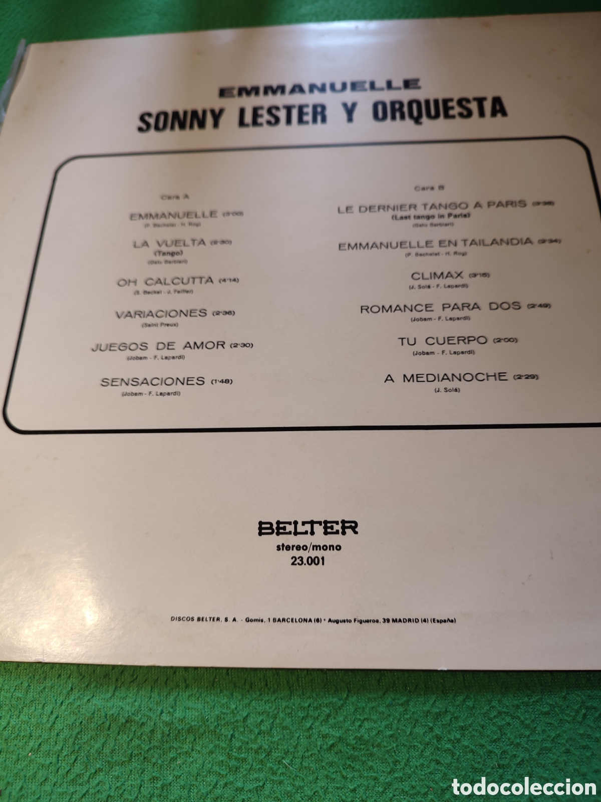 Discos de vinilo: Sonny Lester - Emmanuelle - Foto 2