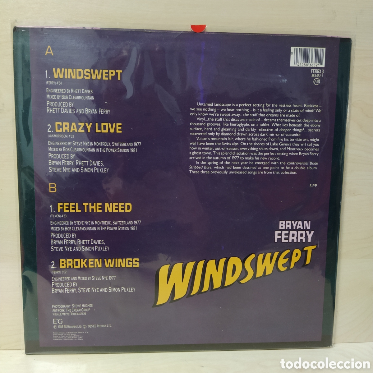 Discos de vinilo: Bryan Ferry - Windswept (12&rdquo;, Maxi) - Foto 2