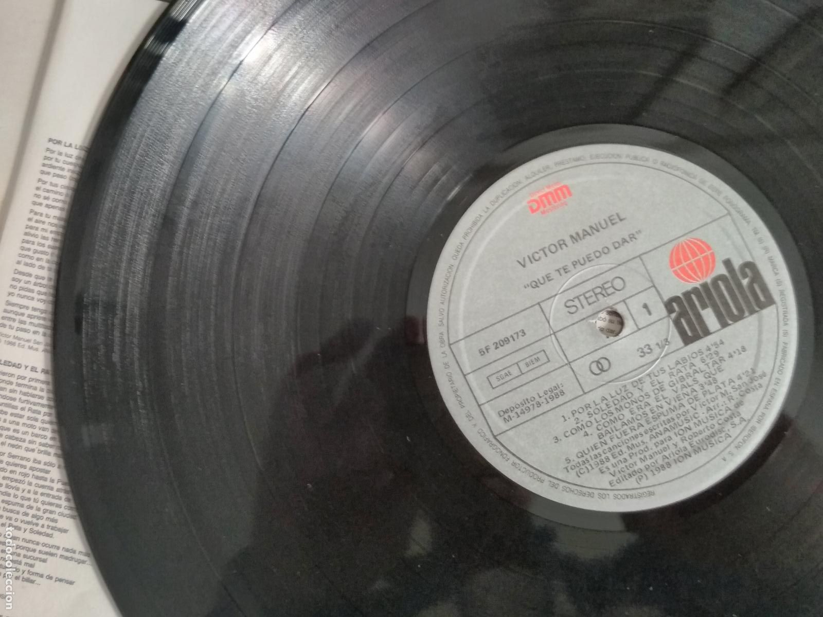 Discos de vinilo: victor manuel, que te puedo dar,1988 - Foto 2