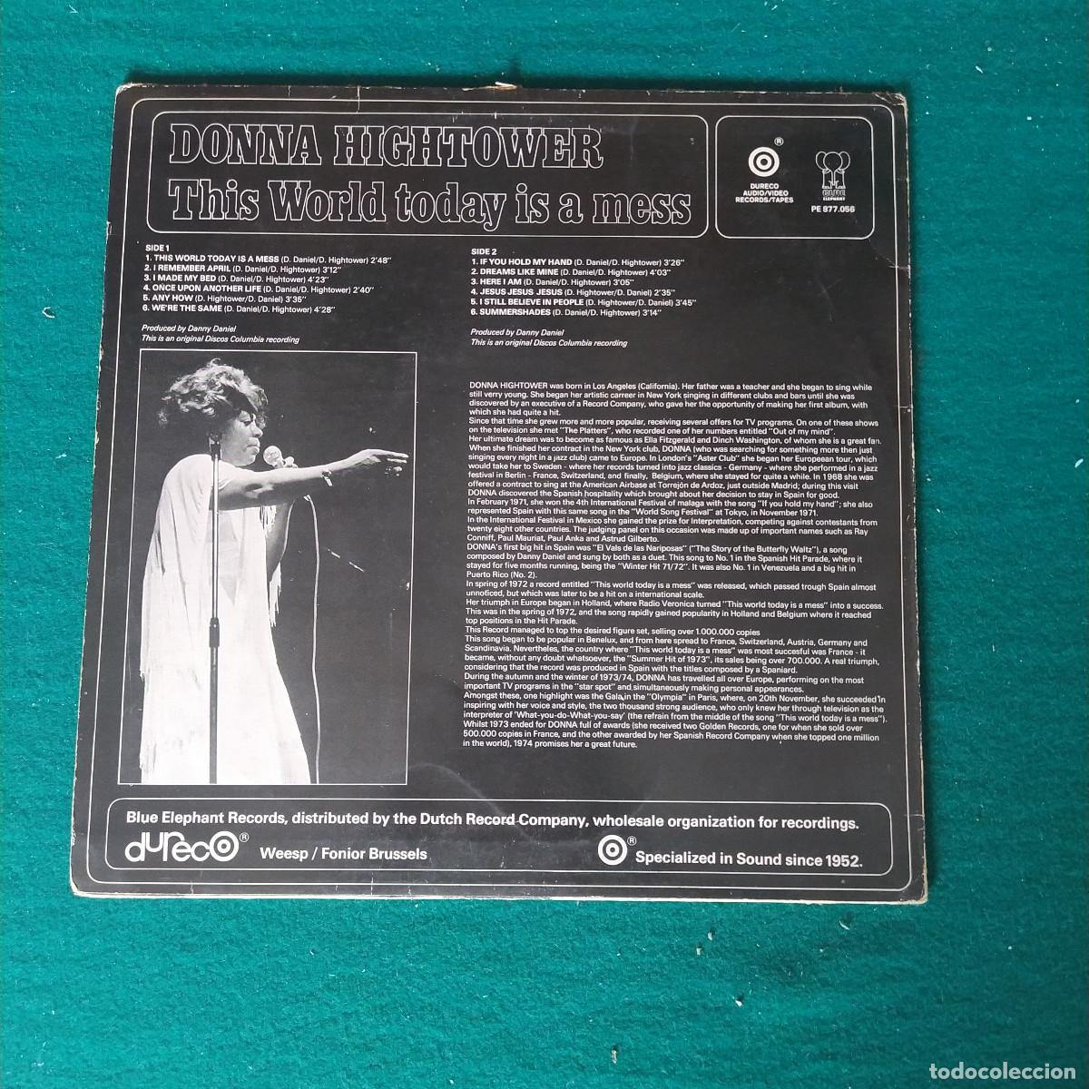 Discos de vinilo: Donna Hightower - This World Today - Foto 2