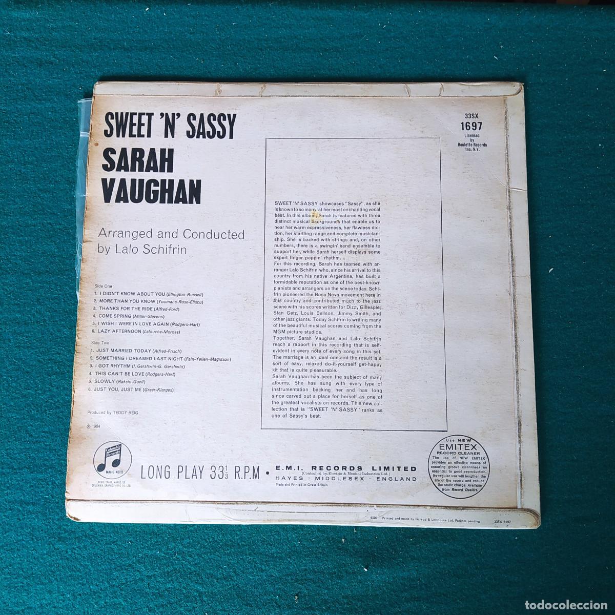 Discos de vinilo: Sarah Vaughan &ndash; Sweet N Sassy - Foto 2