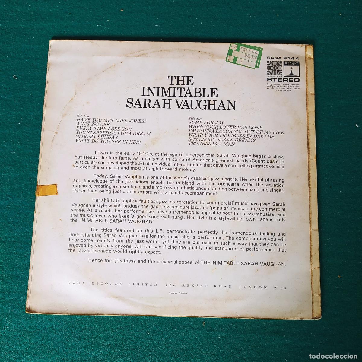 Discos de vinilo: Sarah Vaughan &ndash; The Inimitable Sarah Vaughan - Foto 2
