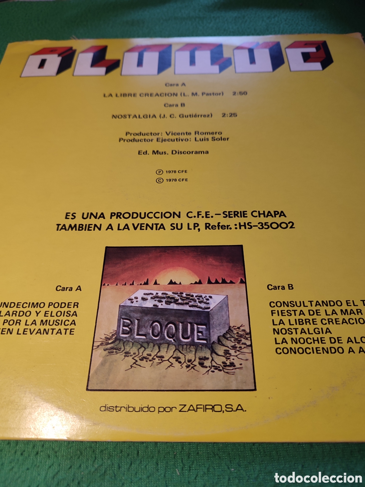 Discos de vinilo: Bloque - La libre creaci&oacute;n Maxi single - Foto 2