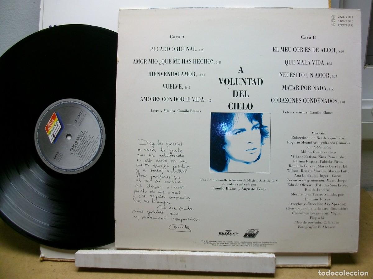 Discos de vinilo: CAMILO SESTO A VOLUNTAD DEL CIELO LP - Foto 2