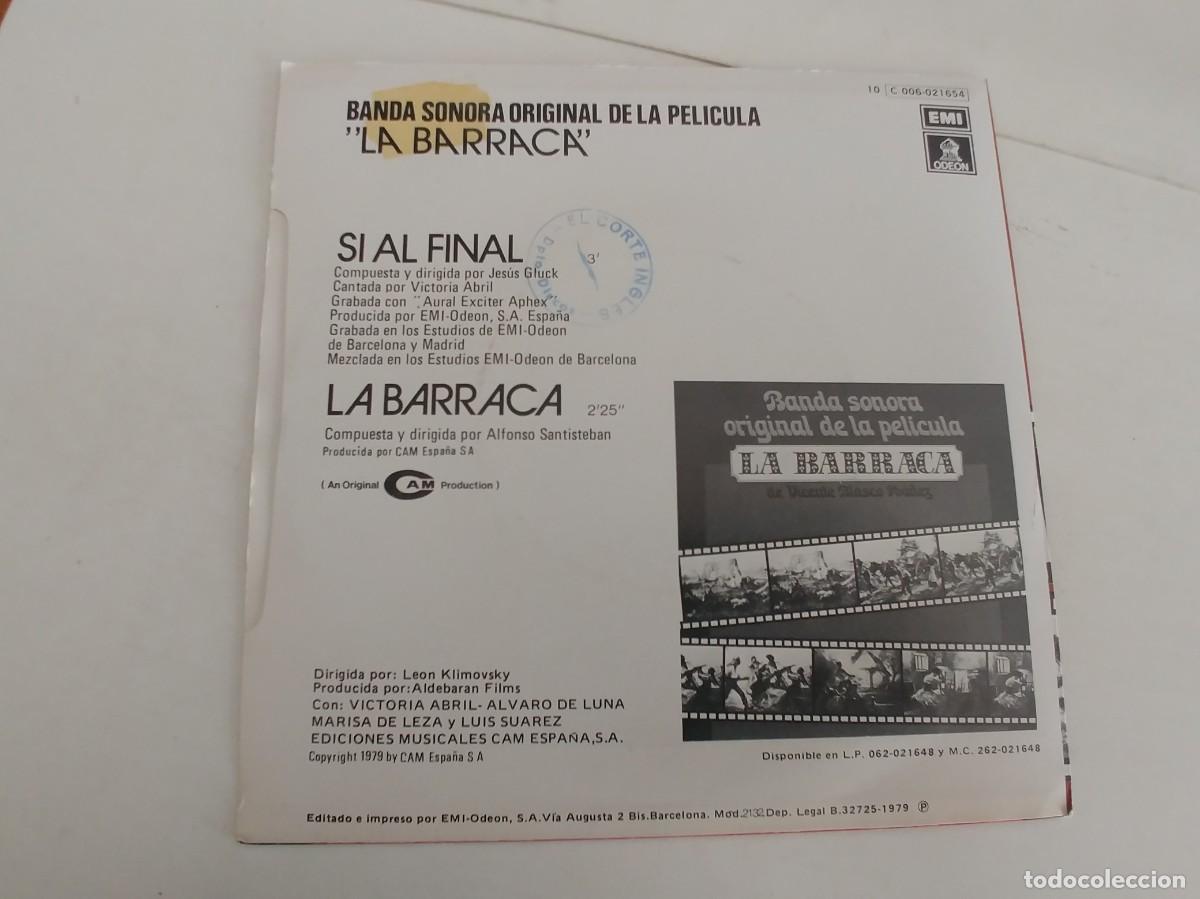 Discos de vinilo: VICTORIA ABRIL-SINGLE LA BARRACA - Foto 2