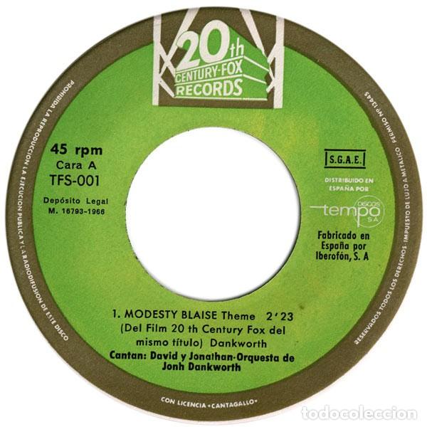 Discos de vinilo: David And Jonathan, Bob Breen (2), John Dankworth &ndash; Modesty Blaise - Foto 3