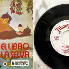 Discos de vinilo: EL LIBRO DE LA SELVA. WALT DISNEY. CUENTO DISCO BRUGUERA. CON LIBRETO. SINGLE 1968