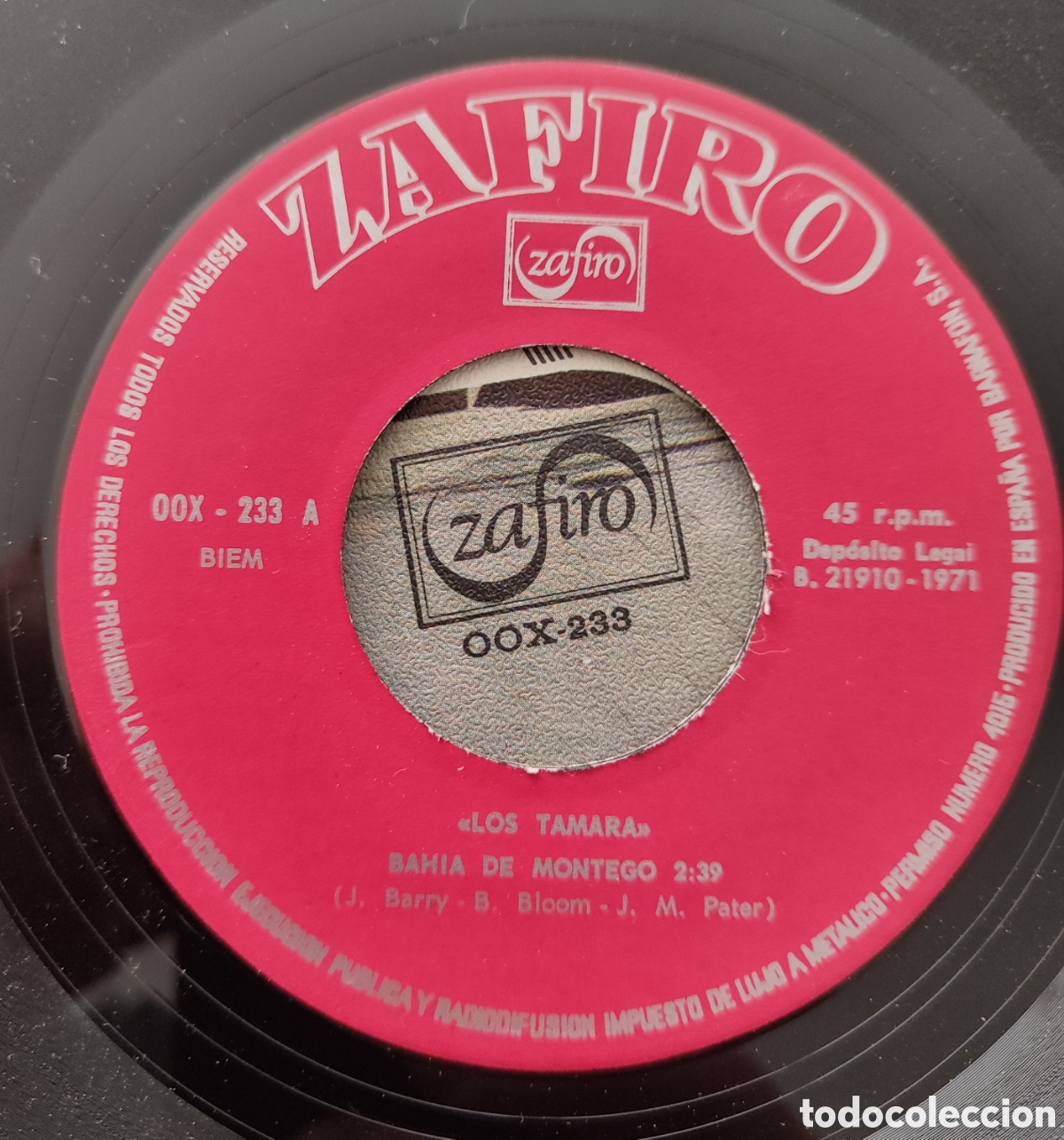 Discos de vinilo: LOS TAMARA - BAHIA DE MONTEGO - Foto 2
