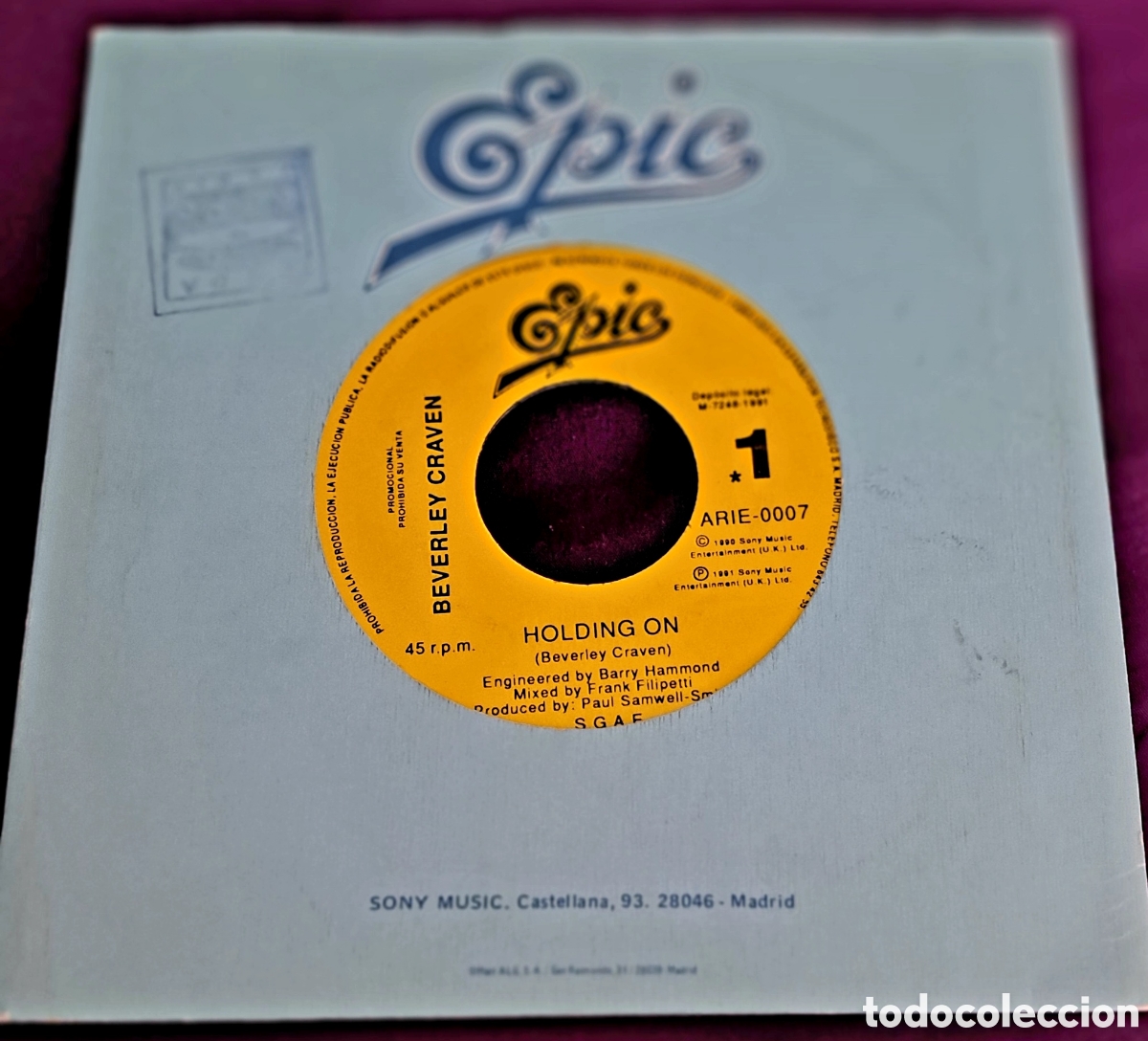 Discos de vinilo: Beverley Craven holding on - Foto 1