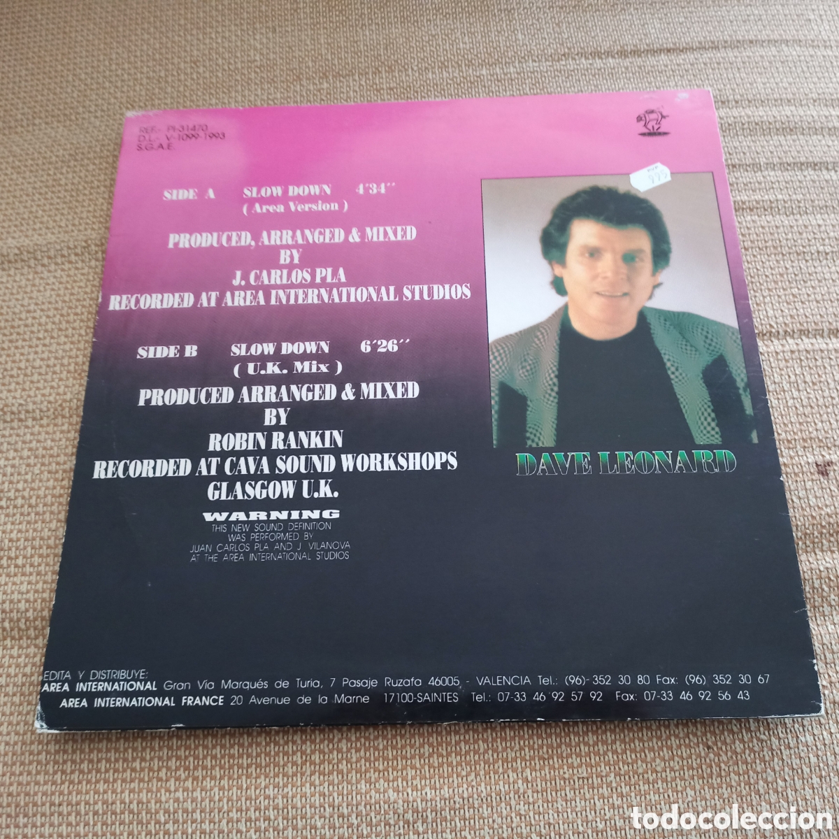 Discos de vinilo: Dave Leonard - Slow Down (12&rdquo;) - Foto 2