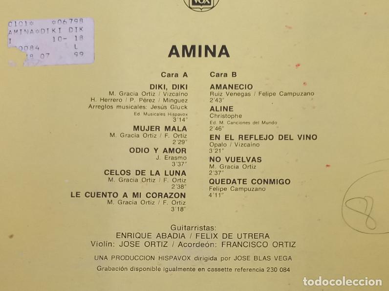 Discos de vinilo: AMINA, DIKI DIKI, HISPAVOX 1979, DISCO VINILO LP - Foto 2