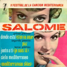 Discos de vinilo: SALOME ··· DONDE ESTA / PAZ / JUNTO A TI / CIELO MEDITERRANEO - (EP)