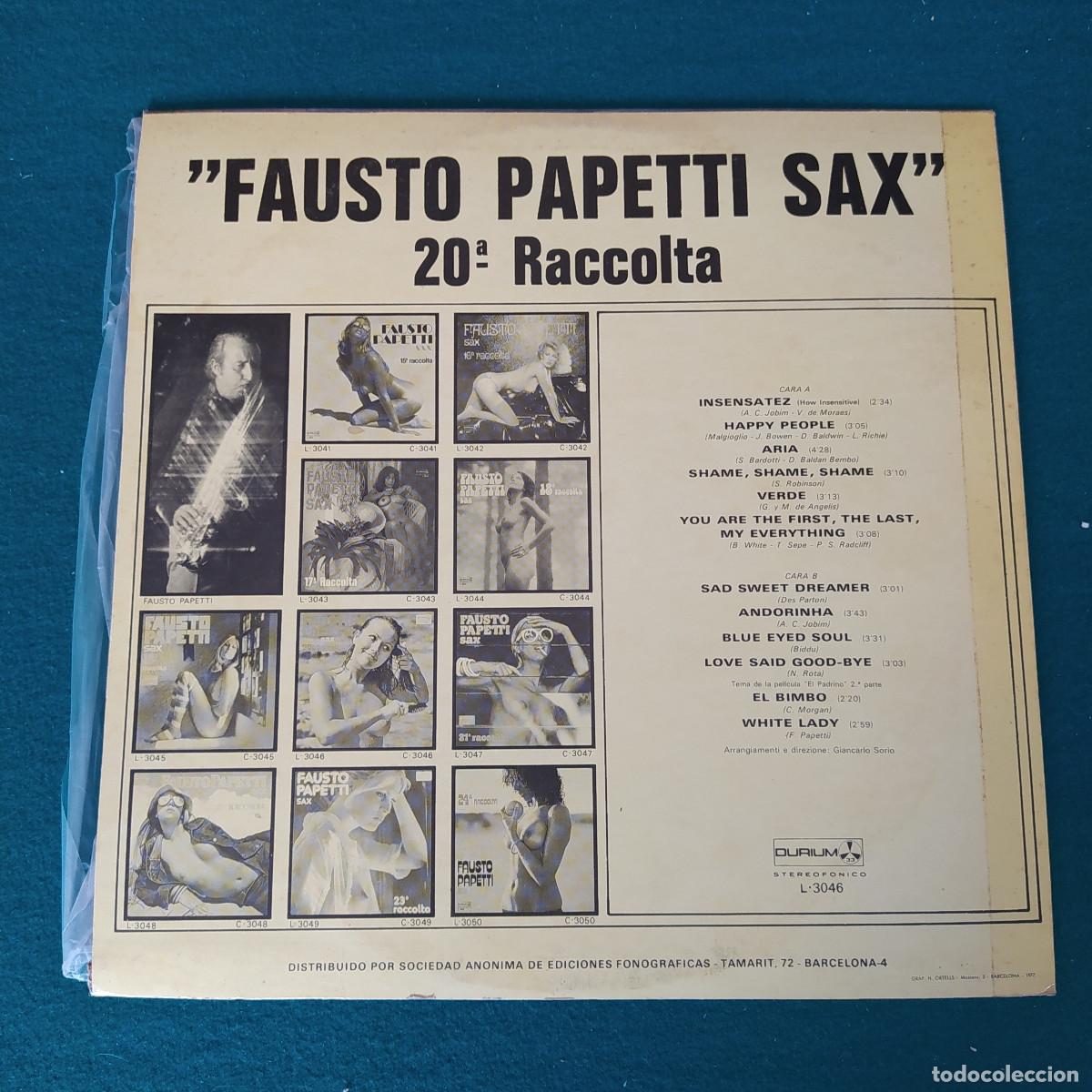 Discos de vinilo: Fausto Papetti &ndash; 20.&ordf; Raccolta - Foto 2