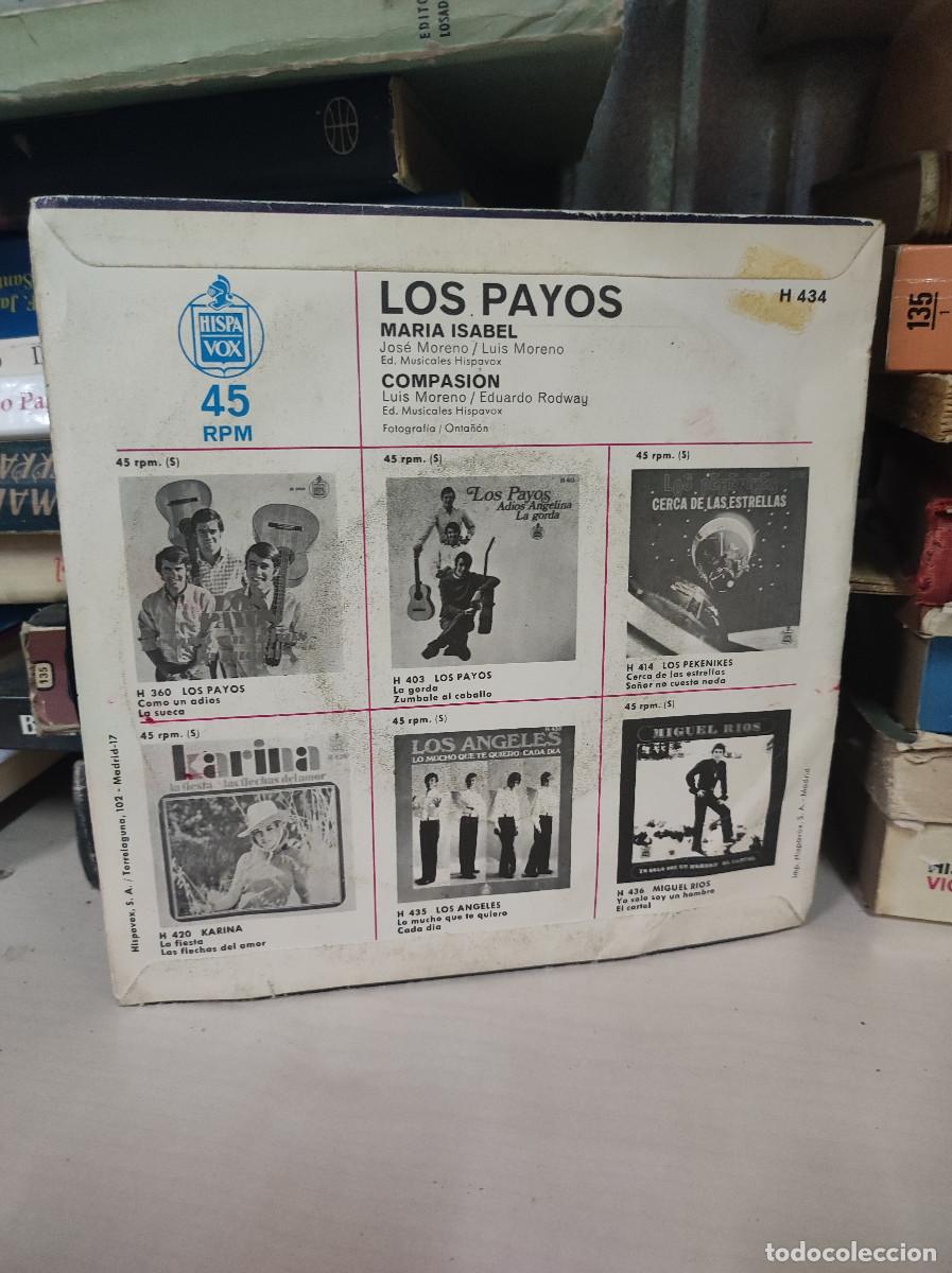 Discos de vinilo: Los Payos &ndash; Mar&iacute;a Isabel / Compasi&oacute;n - Foto 2
