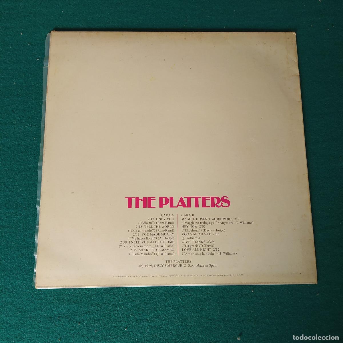 Discos de vinilo: THE PLATTERS. ONLY YOU - Foto 2