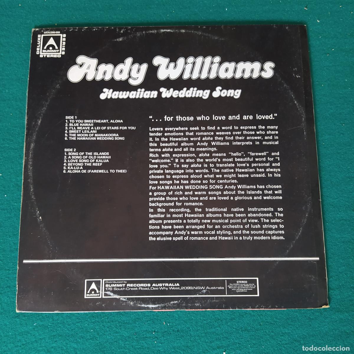 Discos de vinilo: Andy Williams - Hawaiian Wedding Song - Foto 2