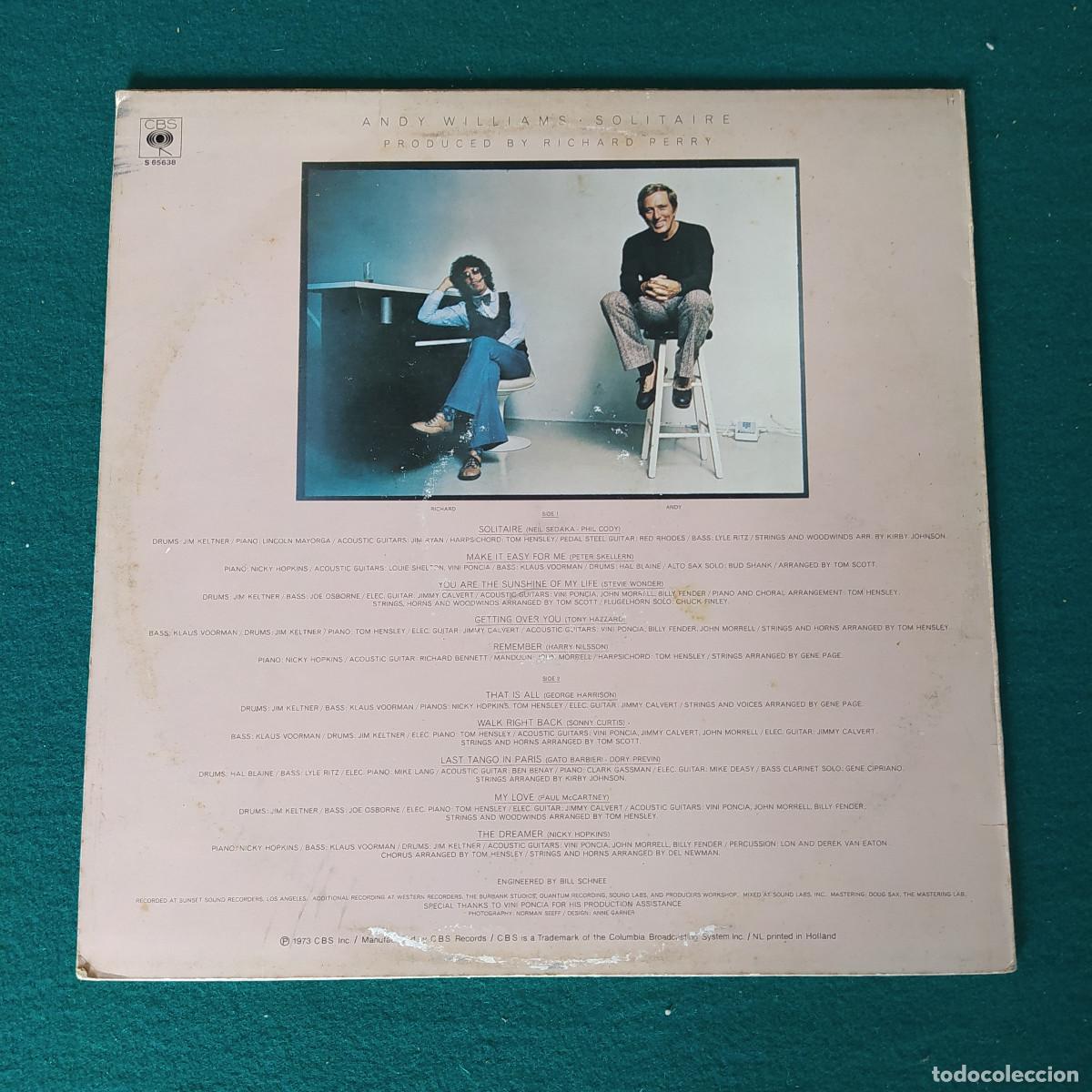 Discos de vinilo: Andy Williams &ndash; Solitaire - Foto 2