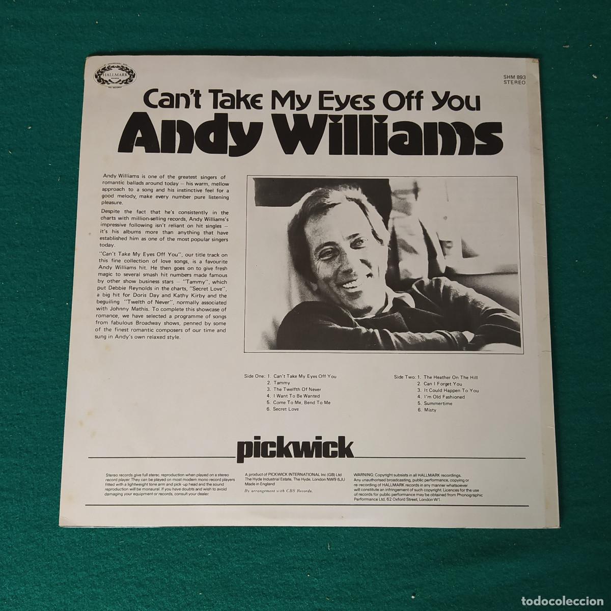 Discos de vinilo: Andy Williams &ndash; Cant Take My Eyes Off You - Foto 2