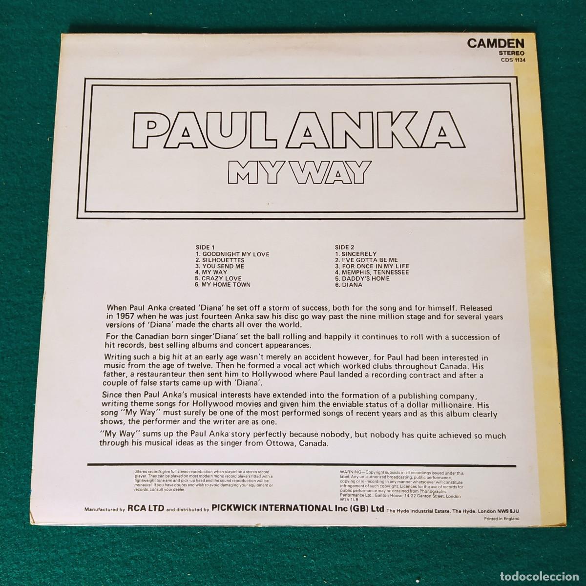 Discos de vinilo: Paul Anka &ndash; My Way .... - Foto 2