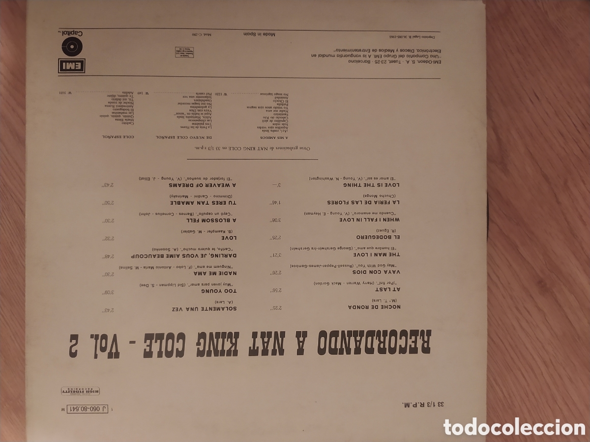 Discos de vinilo: recordando a Nat King Cole lp - Foto 2