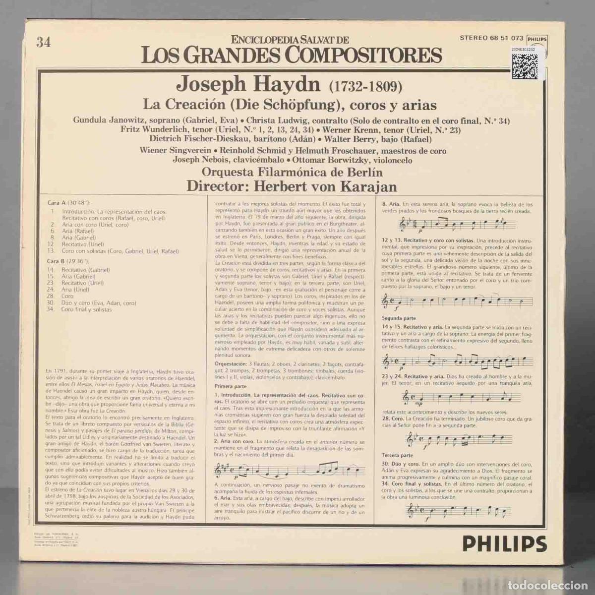 Discos de vinilo: LP. HAYDN. GRANDES COMPOSITORES 34 - Foto 2