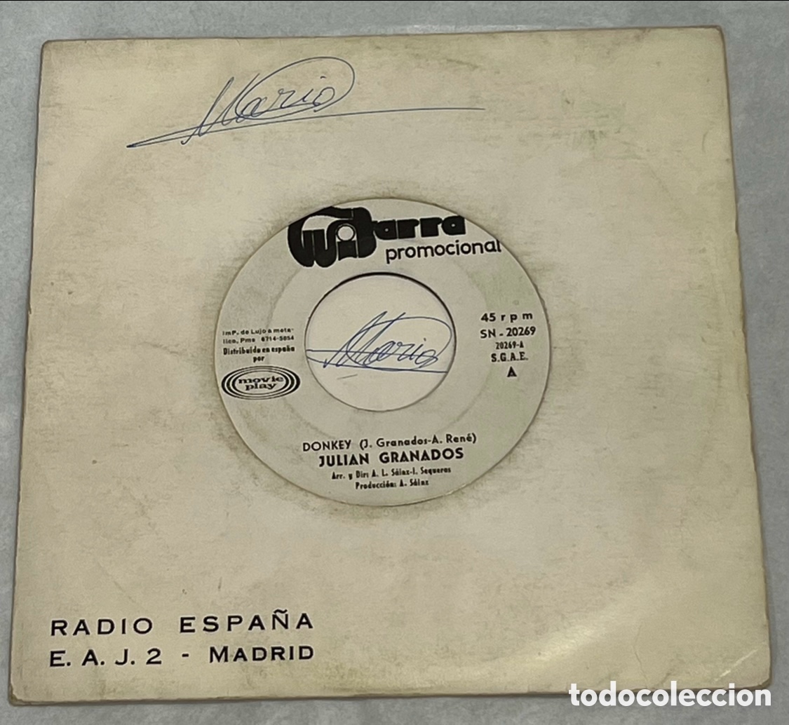 Discos de vinilo: Disco Vinilo Single. Julian Granados. - Foto 1