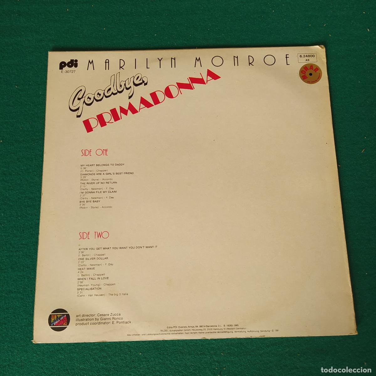 Discos de vinilo: Marilyn Monroe &ndash; Goodbye Primadonna - Foto 2