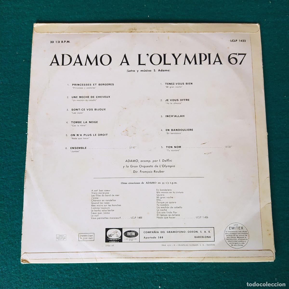 Discos de vinilo: Adamo &ndash; Olympia 67 ... - Foto 2
