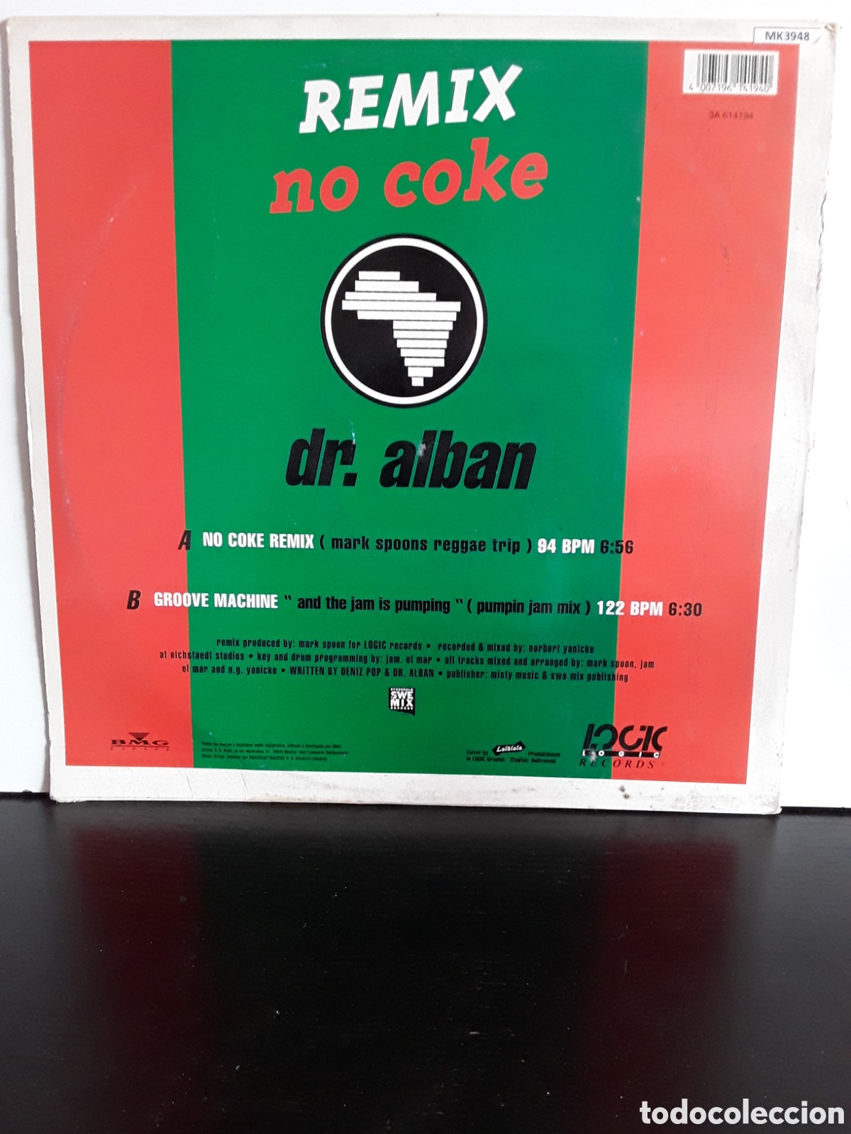 Discos de vinilo: Dr. Alban &lrm;&ndash; No Coke (Remix) - Foto 2