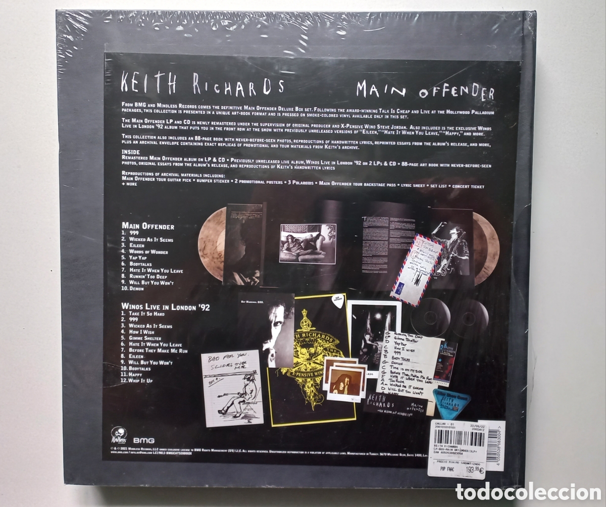 Discos de vinilo: ROLLING STONES KEITH RICHARDS MAIN OFFENDER DELUXE BOX LP CD - Foto 8