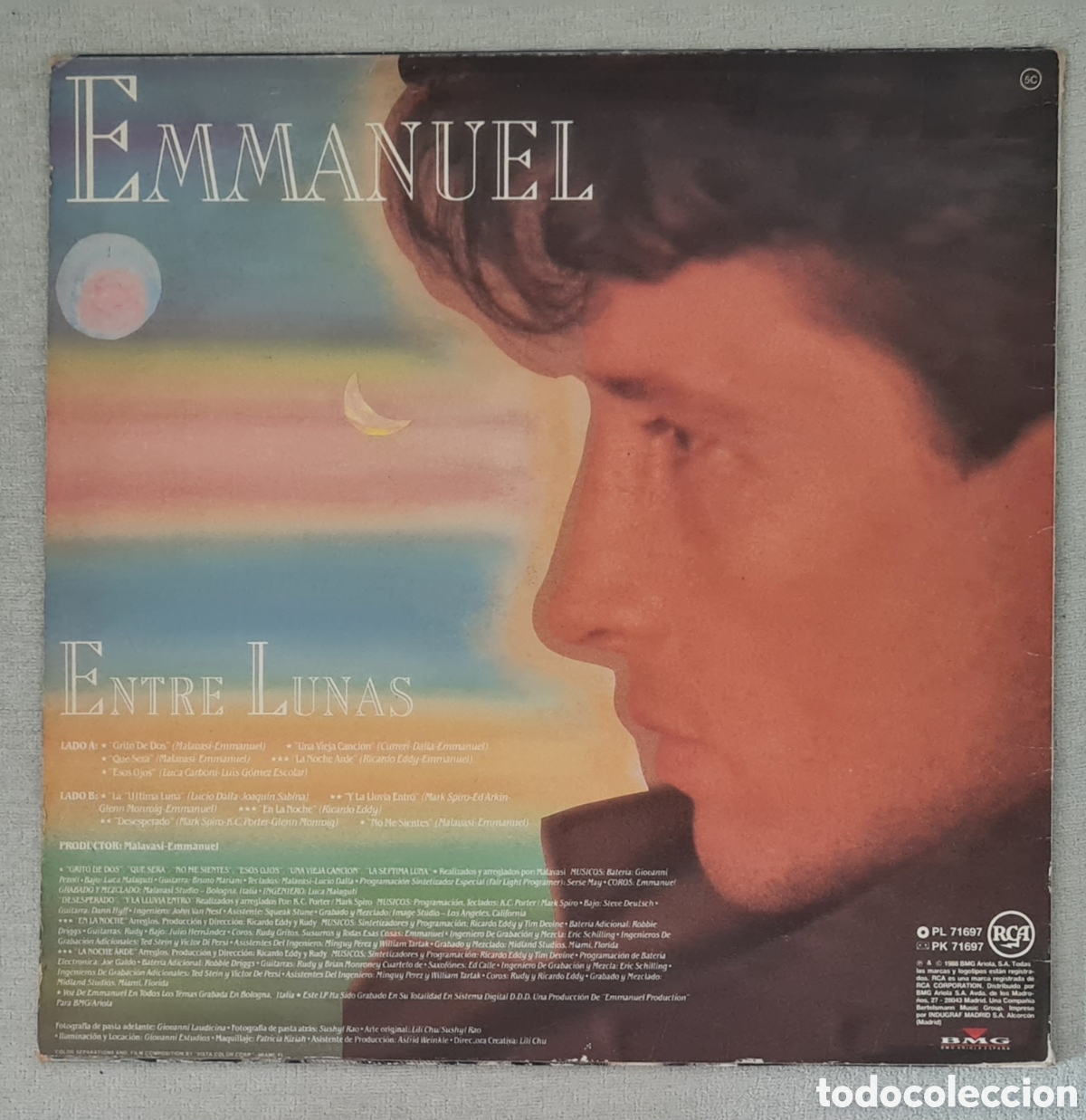 Discos de vinilo: LP - EMMANUEL - ENTRE LUNAS - 1988 - Foto 2