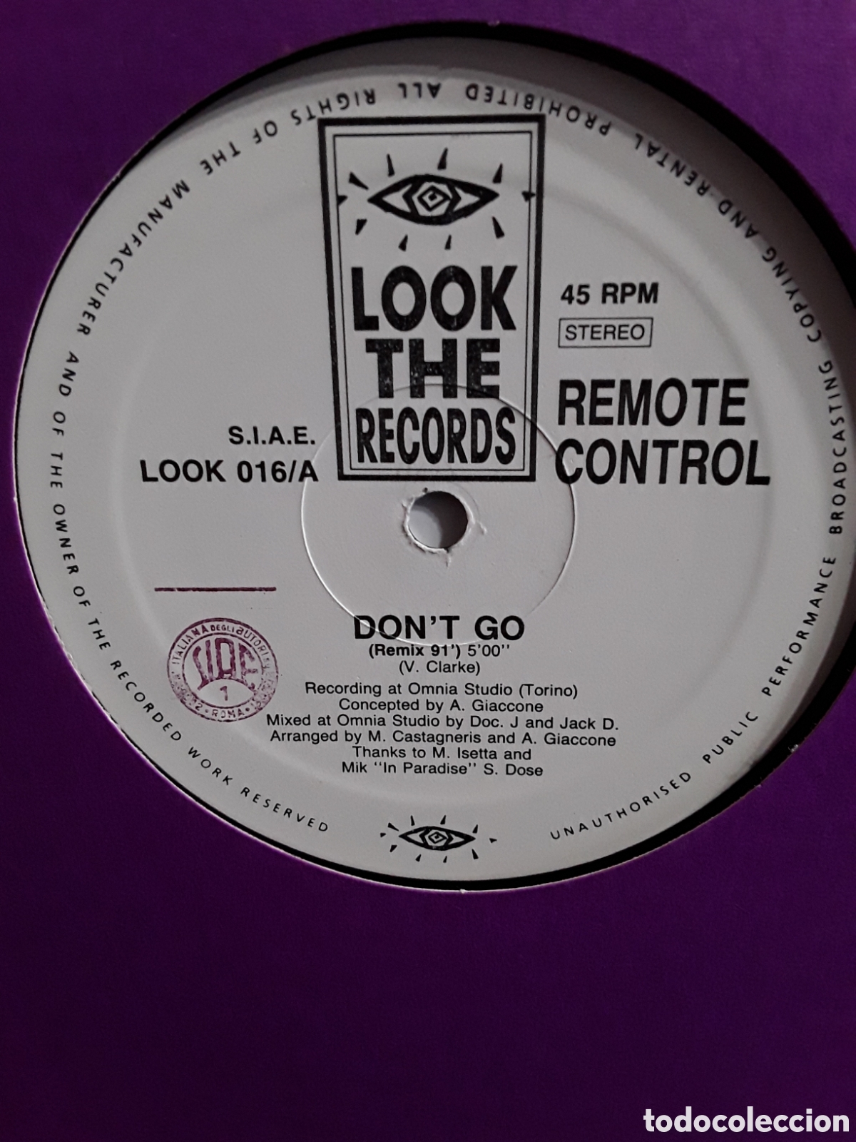 Discos de vinilo: Remote Control &lrm;&ndash; Dont Go - Foto 2