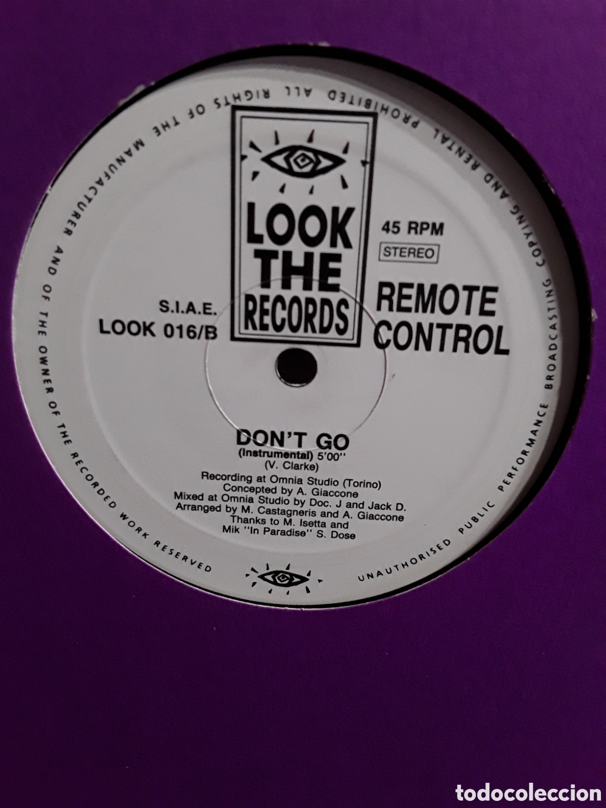 Discos de vinilo: Remote Control &lrm;&ndash; Dont Go - Foto 1