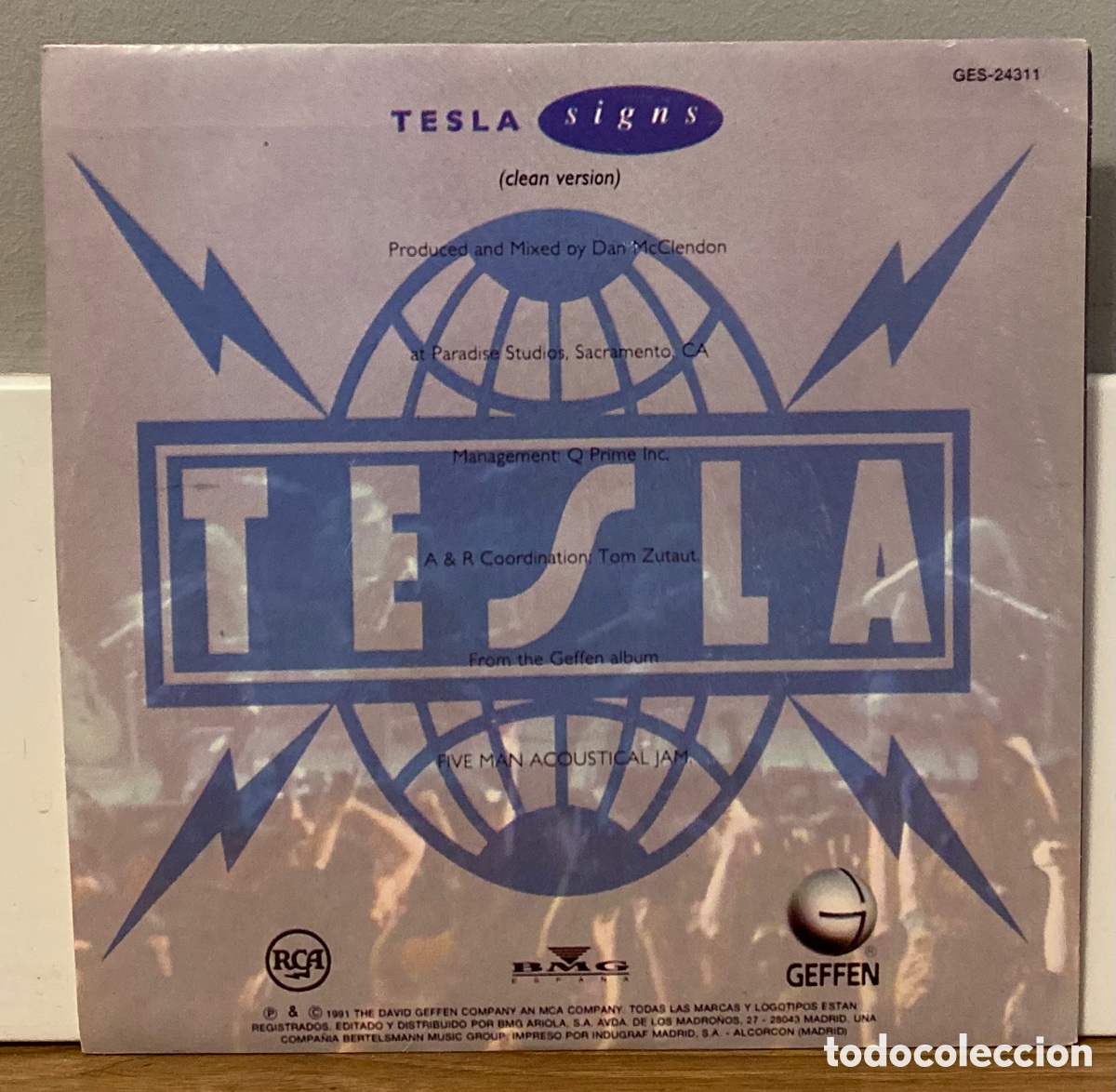 Discos de vinilo: Tesla. Signs (The clean version)- Down Fo&rsquo; Boogie. Single. - Foto 2