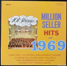 Discos de vinilo: MILLION SELLER HITS OF 1969. 101 STRINGS, S-5185