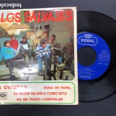 Discos de vinilo: EP LOS SALVAJES LAS OVEJITAS /ROSA DE PAPEL / ES MEJOR DEJARLO COMO ESTA / NO ME PUEDO CONTROLAR