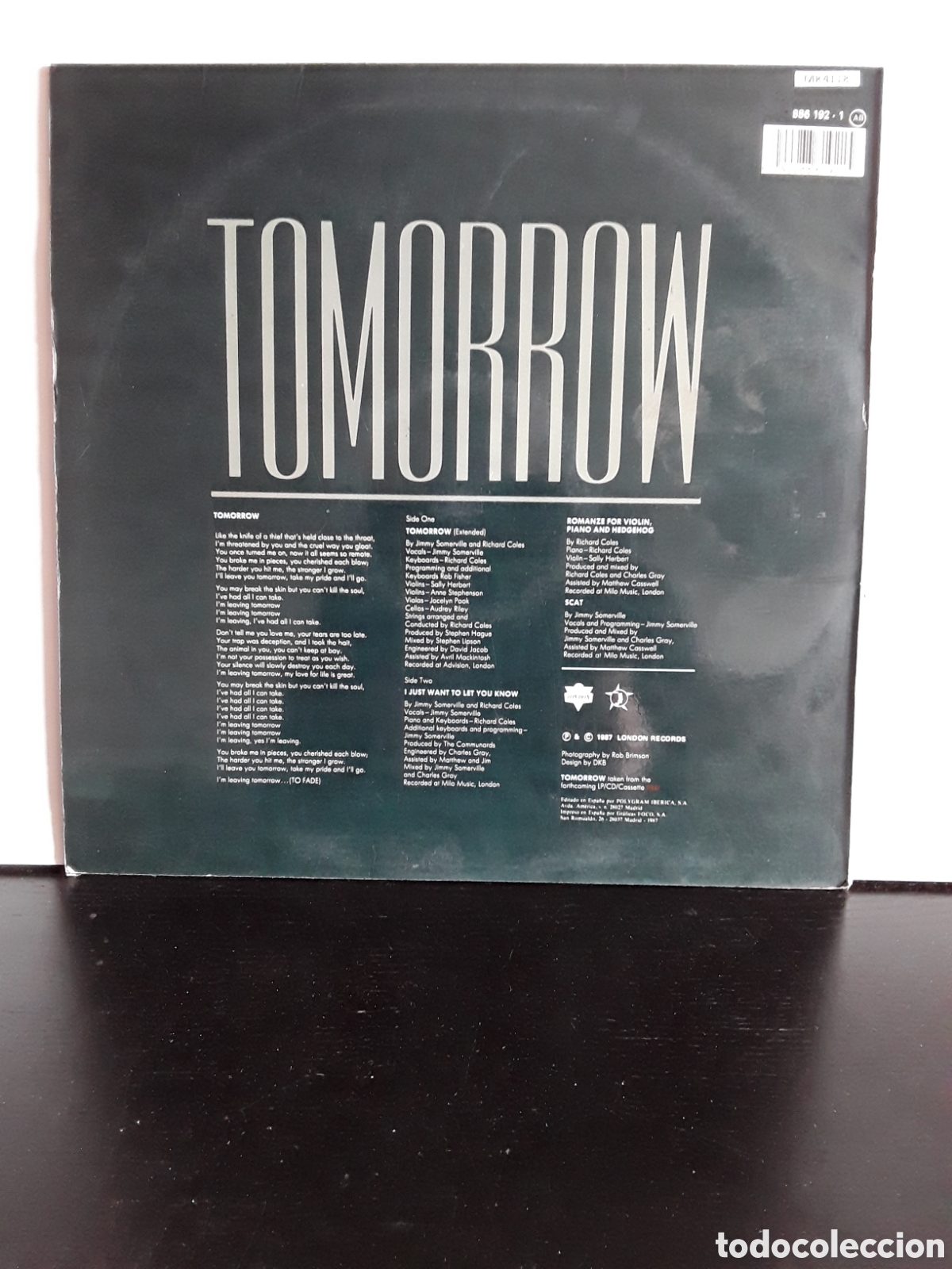Discos de vinilo: The Communards &lrm;&ndash; Tomorrow - Foto 2
