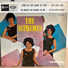 Discos de vinilo: THE SUPREMES ‎– STOP! . DISCO VINILO. SINGLE. ESTADO VG/VG. 1965.R