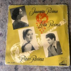 Discos de vinilo: JUANITA REINA · LOLA REINA · PACO REINA - EL PATIO DE LOS LUCEROS + 3 . EP . 1958 . LA VOZ DE SU AM