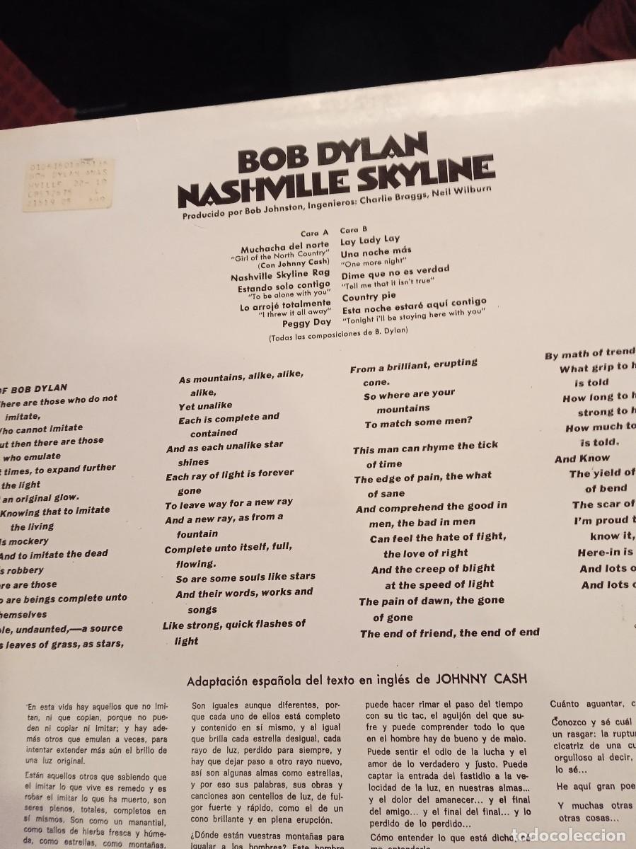 Discos de vinilo: BOB DYLAN- NASHVILLE SKYLINE. LP - Foto 2