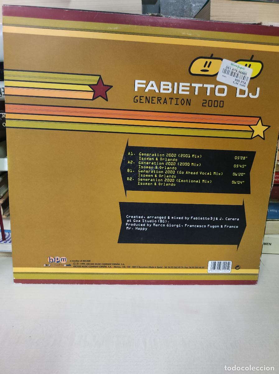 Discos de vinilo: Fabietto DJ &ndash; Generation 2000 - Foto 2