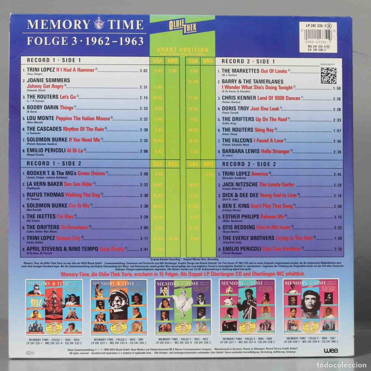 Discos de vinilo: LP. Memory Time Folge 3 1962-63 - Foto 2