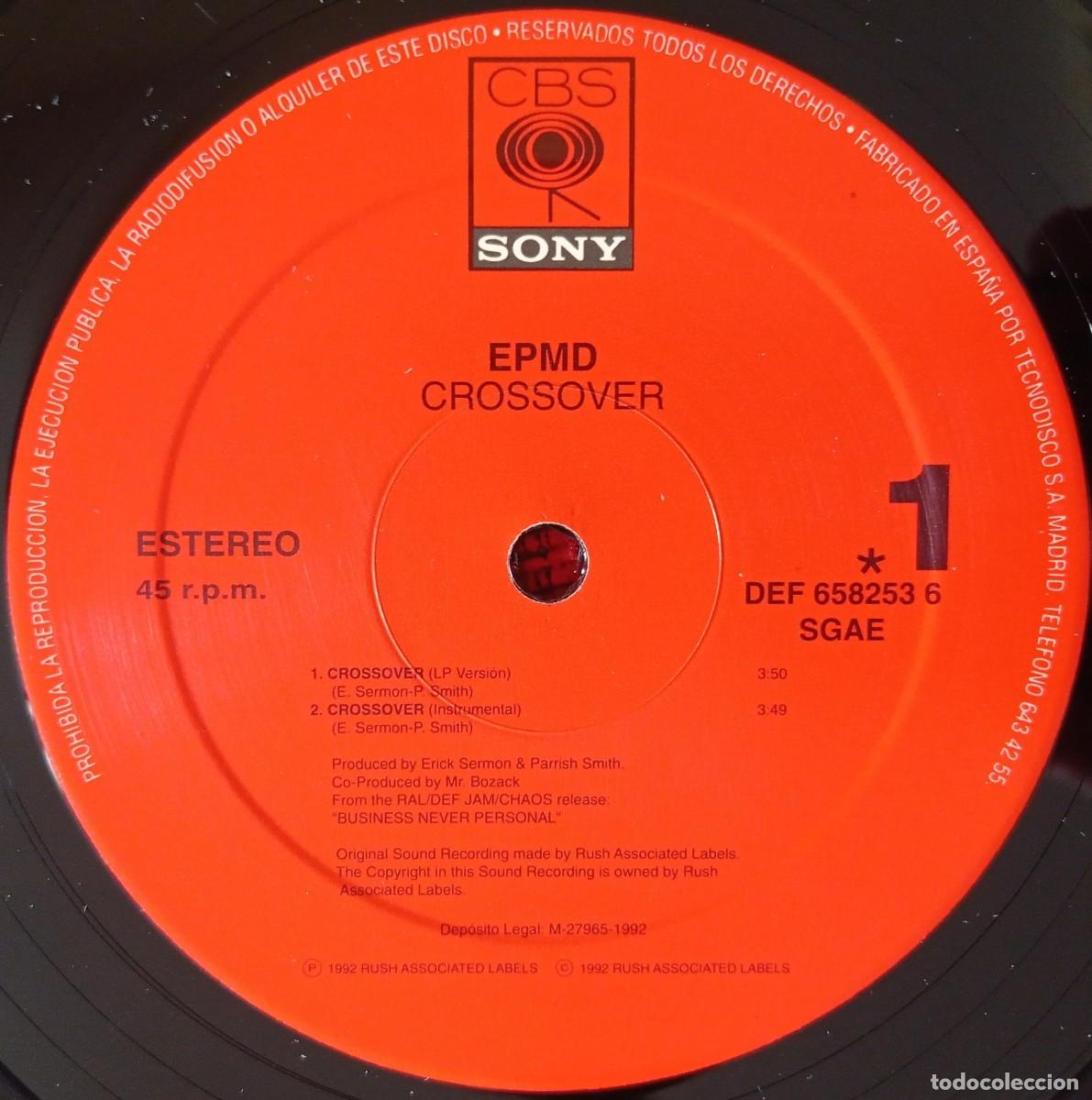 Discos de vinilo: EPMD ** Crossover ** MAXI SINGLE VINILO ORIGINAL 1992 - Foto 3