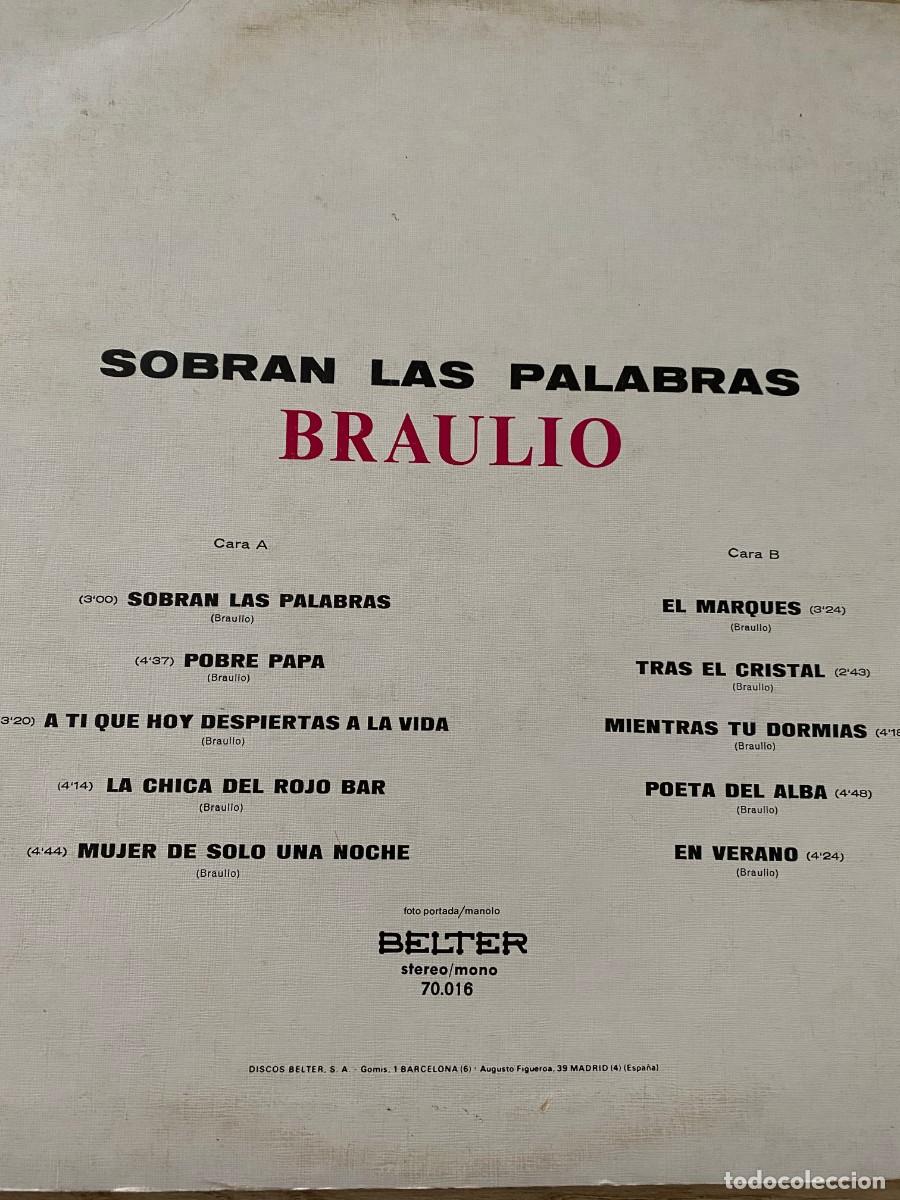 Discos de vinilo: BRAULIO SOBRAN LAS PALABRAS - Foto 2